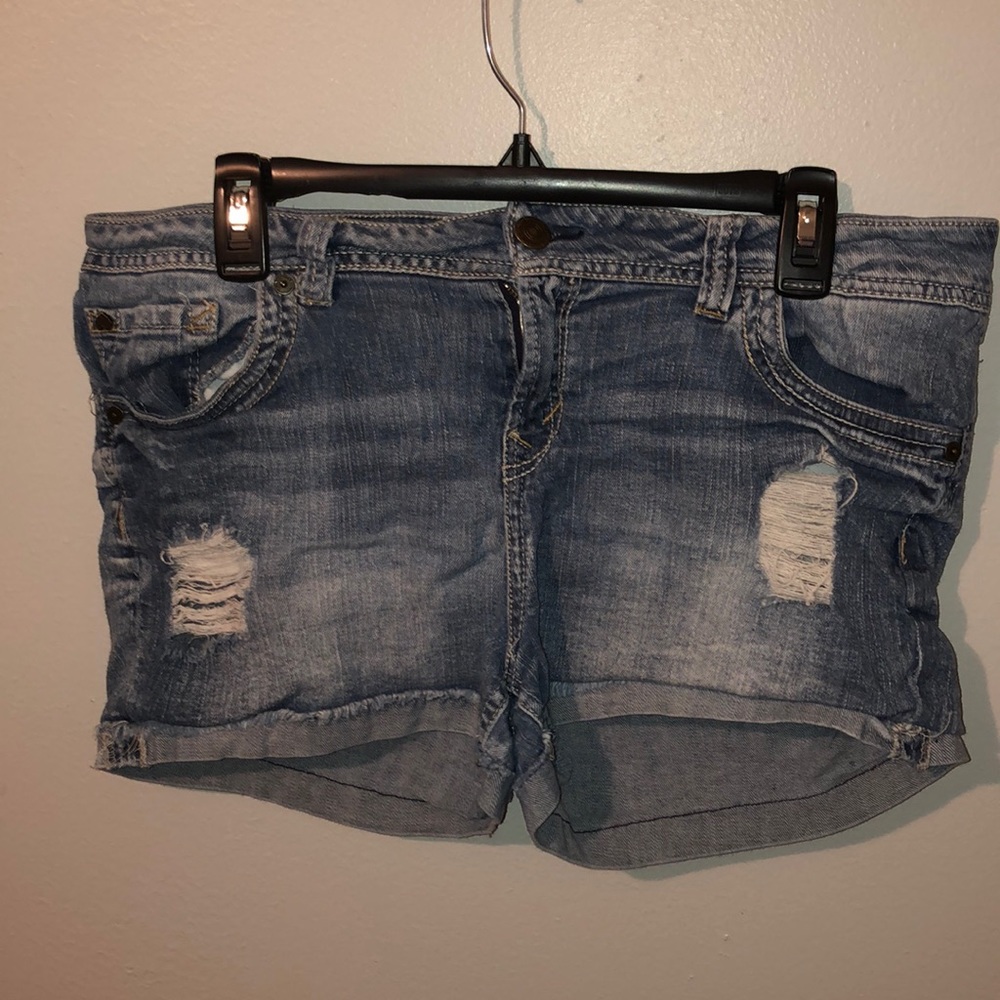 Ripped Denim Shorts